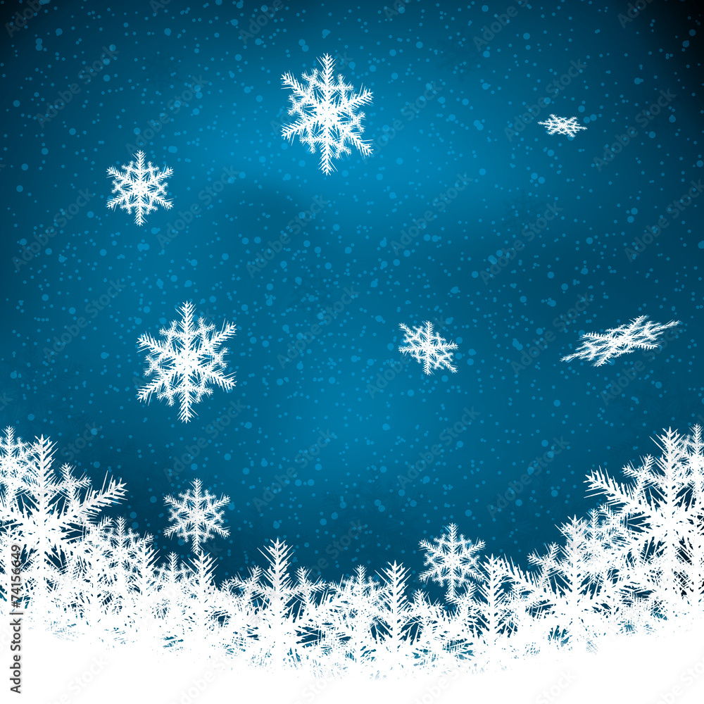 Abstract winter blue snowflakes background Abstract winter blue snowflakes background