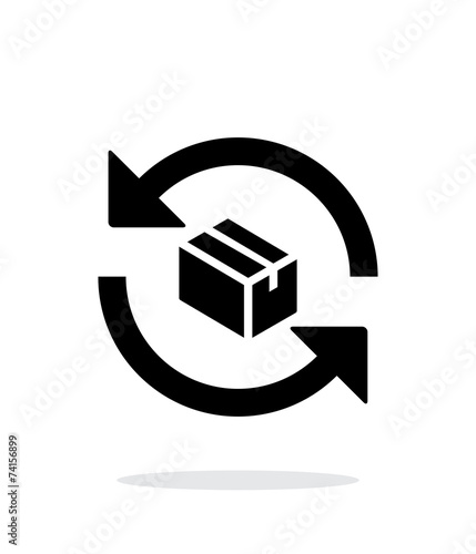 Exchange box simple icon on white background.