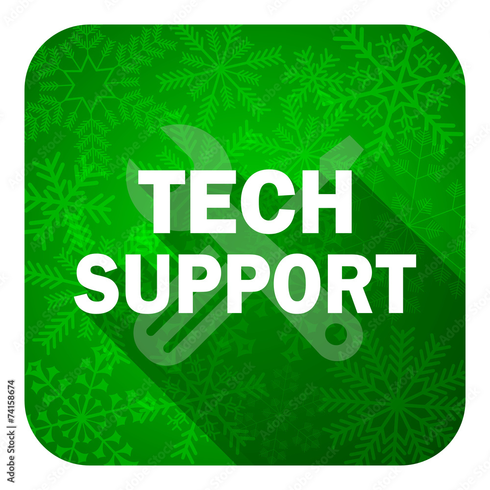 Fototapeta premium technical support flat icon, christmas button