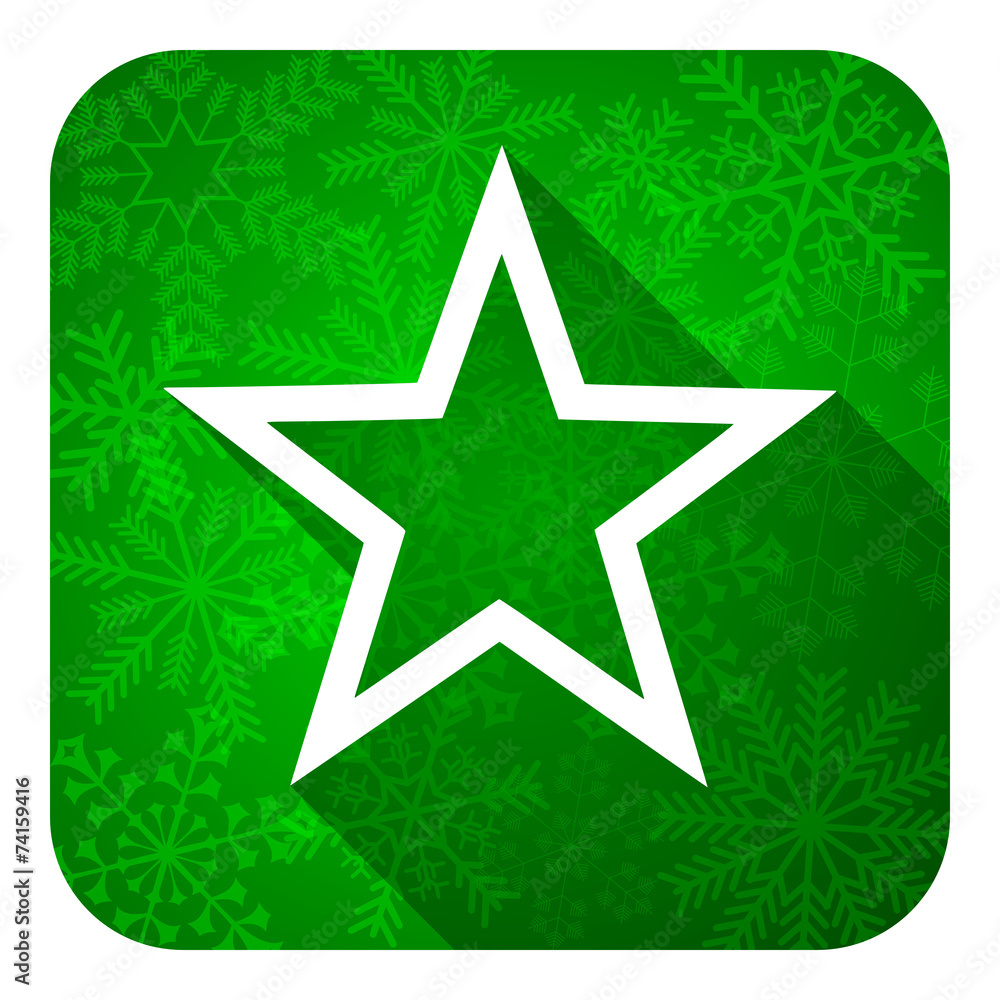 star flat icon, christmas button