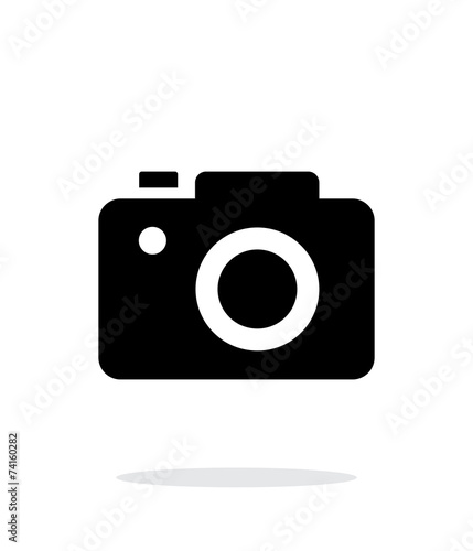 SLR camera simple icon on white background.