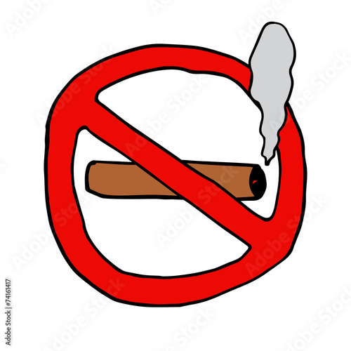 Hand-drawn no smoking sign