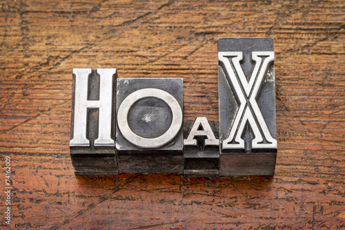 Canvas Print hoax word in  metal type