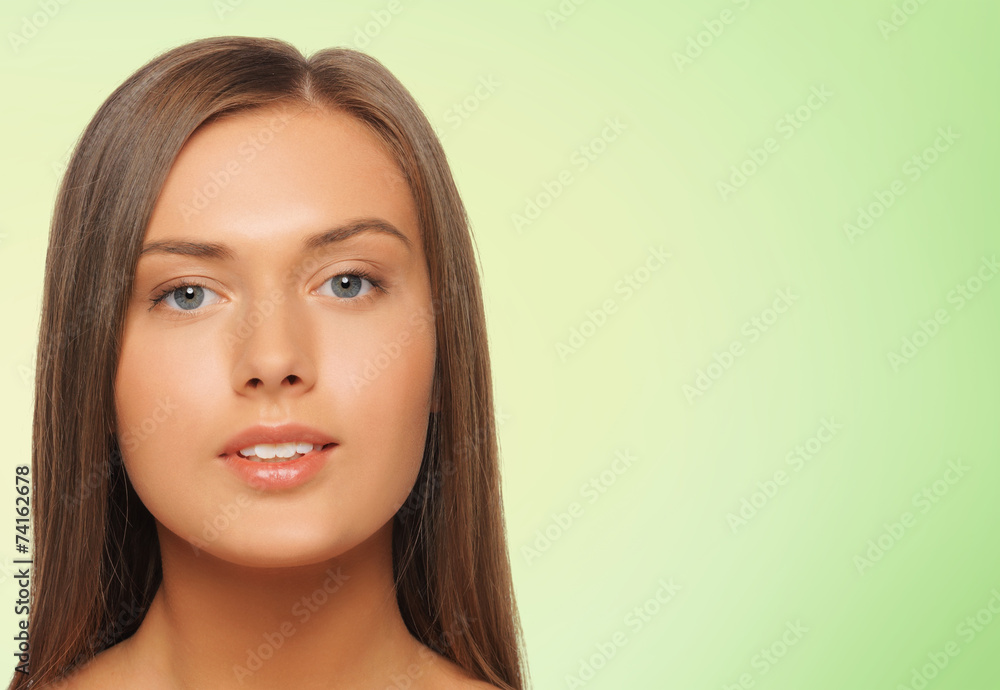 beautiful young woman with bare shoulders beautiful young woman with bare shoulders