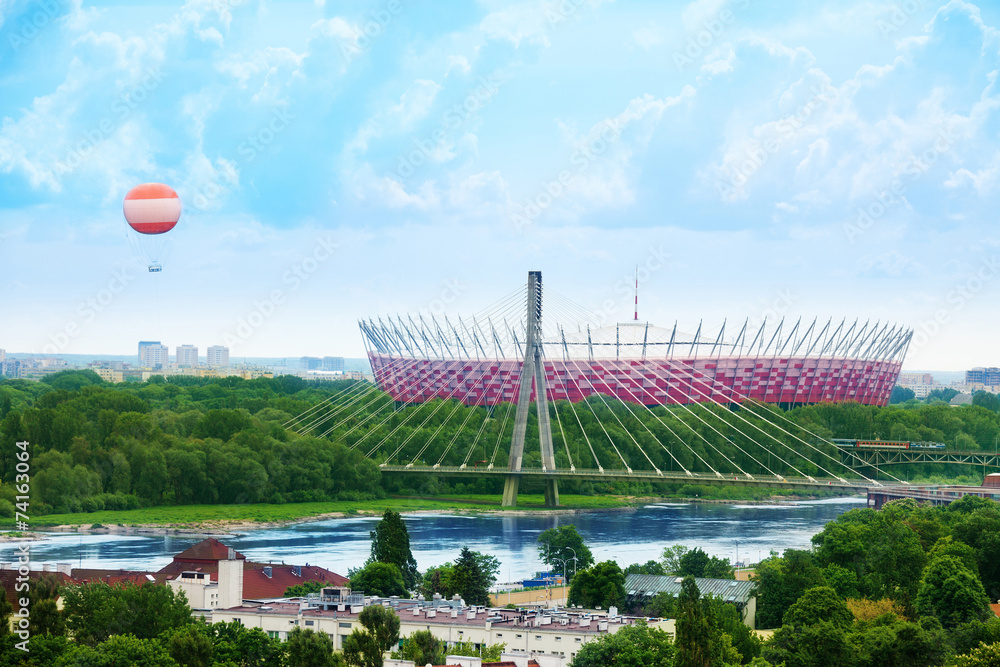 Obraz premium Stadion piłkarski w Warszawie