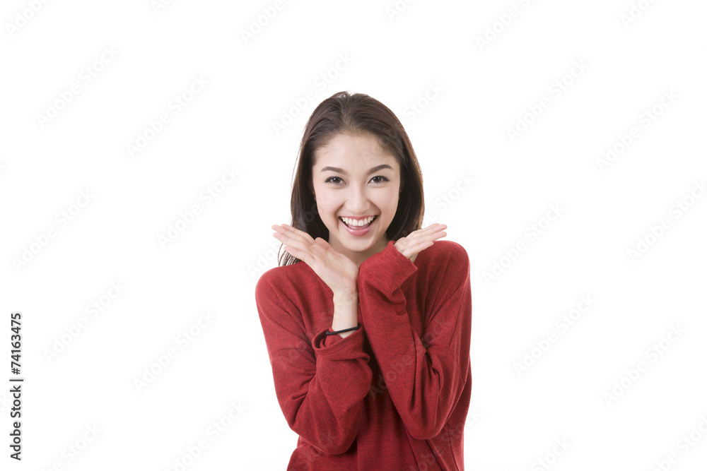 Portrait beautiful Asian Girl with white background Portrait beautiful Asian Girl with white background