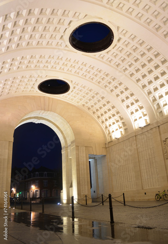 Night view of the famous menin gate photo