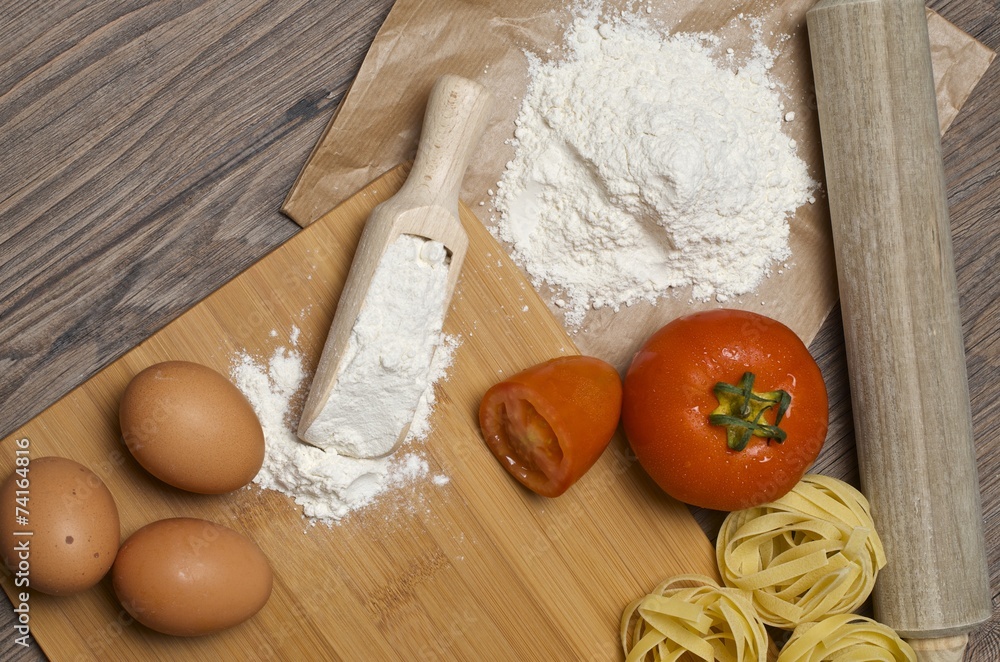 Pasta and ingredients for pasta Pasta and ingredients for pasta