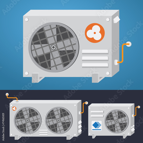 Воздушный кондиционер, улица. Вектор. photo