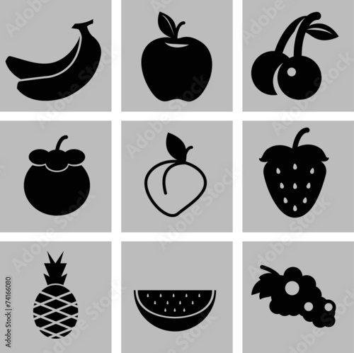 icon fruit vector set