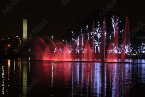 Ibirapuera Park with christmas decoration, Sao Paulo, Brazil