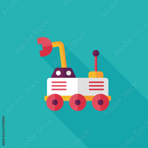 Space Rover flat icon with long shadow,eps10