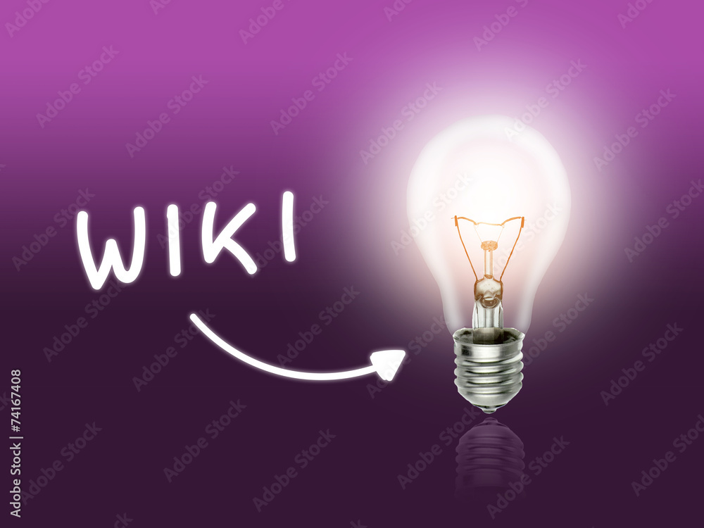 Wiki Bulb Lamp Energy Light pink Stock Photo | Adobe Stock