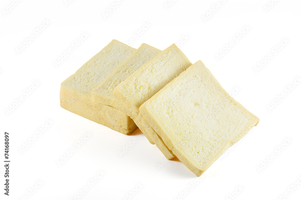 sliced bread isolated on white background 