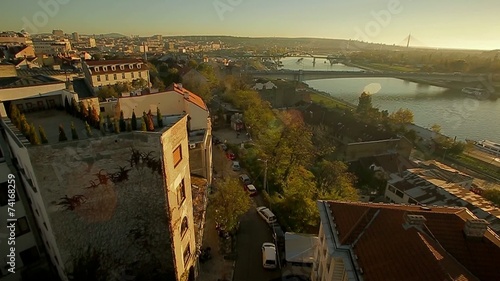 Kosancicev Venac - Brankov bridge - aerial photo