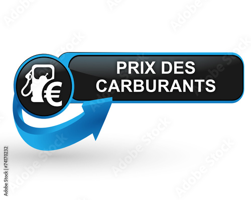 prix des carburants sur bouton web design bleu