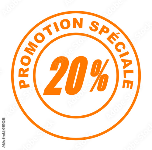 promotion spéciale 20 pour 100 sur bouton web rond orange
