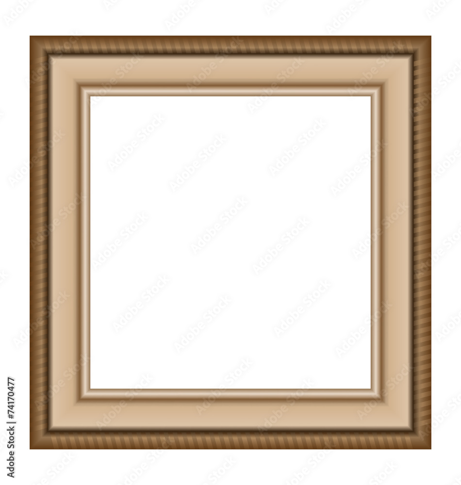 Single wooden frame isolated on white background Single wooden frame isolated on white background