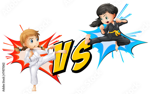 Two girls fighting