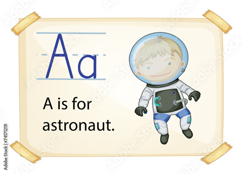 A letter A for astronaut