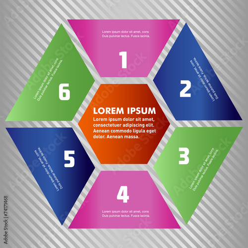 Set of polygon infographic elements