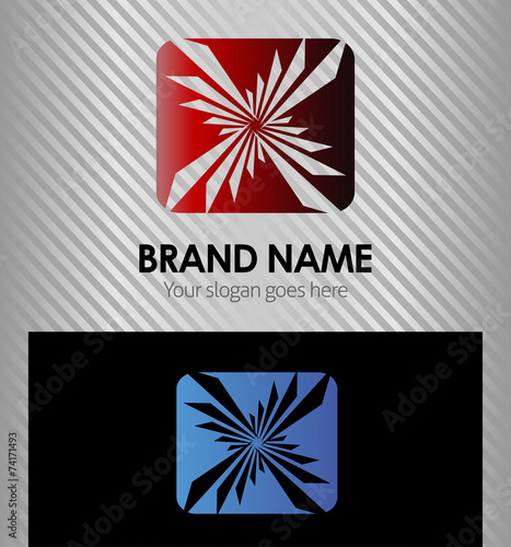 Square rays vector logo logotype icon