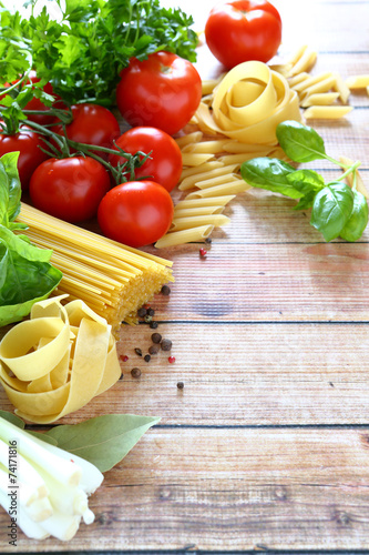 pasta and fresh vegetables