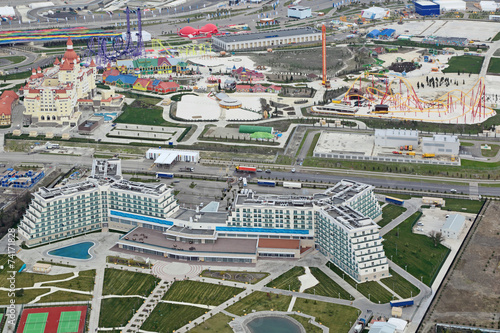 Sochi cityscape, Adler district, top view photo