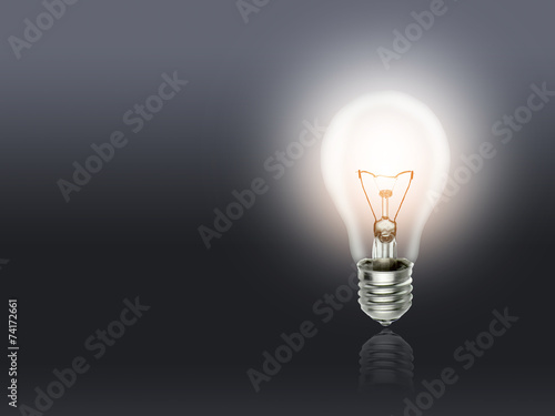 bulb lamp light idea background gray