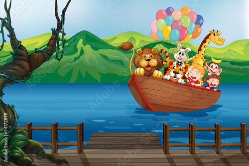 A boat with animals photo