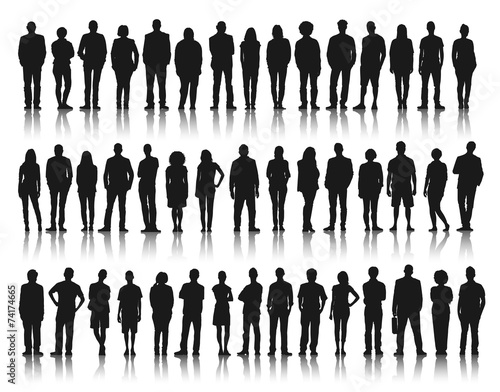 Silhouette of Business and Casual People