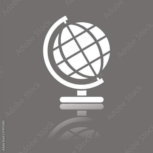 Icono globo terráqueo FO reflejo