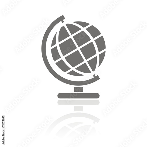 Icono globo terráqueo FB reflejo