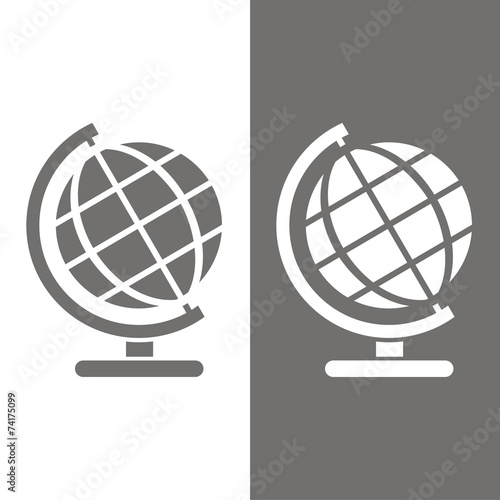 Icono globo terráquo BN