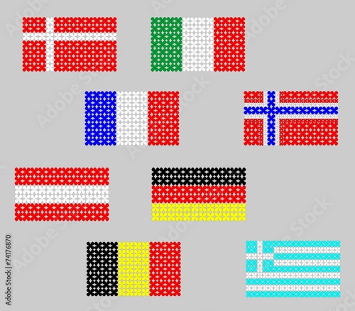 flags made of flowers