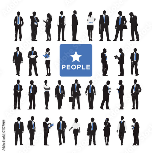 Vector of Diverse Business People's Silhouettes