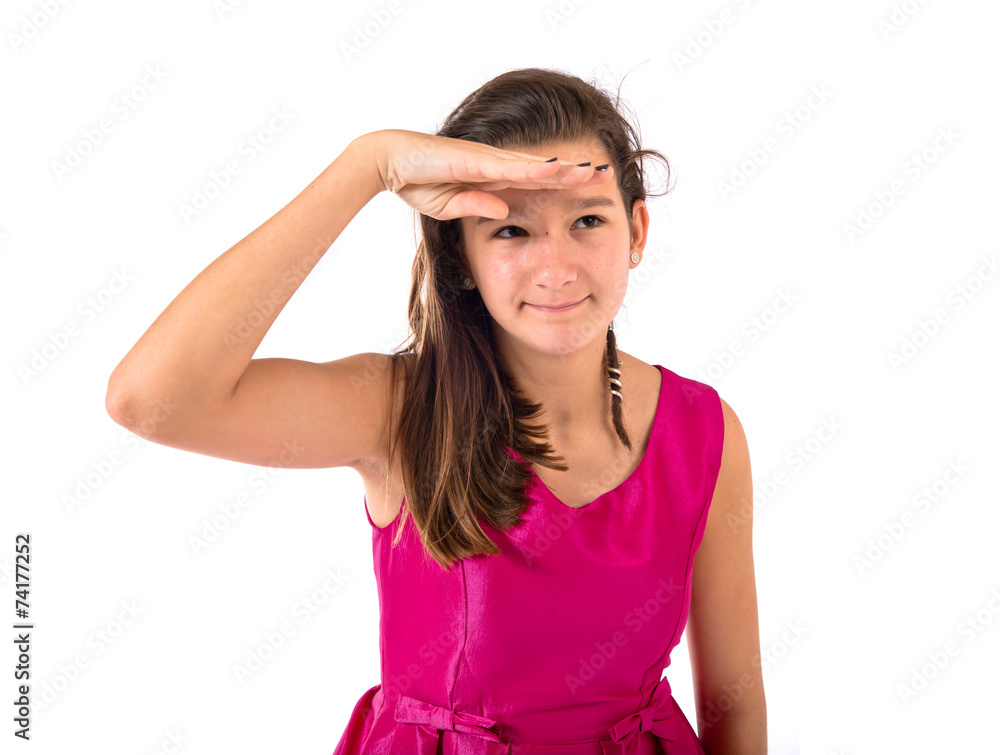 Girl showing somethink