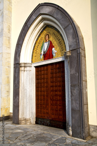 italy  lombardy     in  the taino  old   church    brick tower