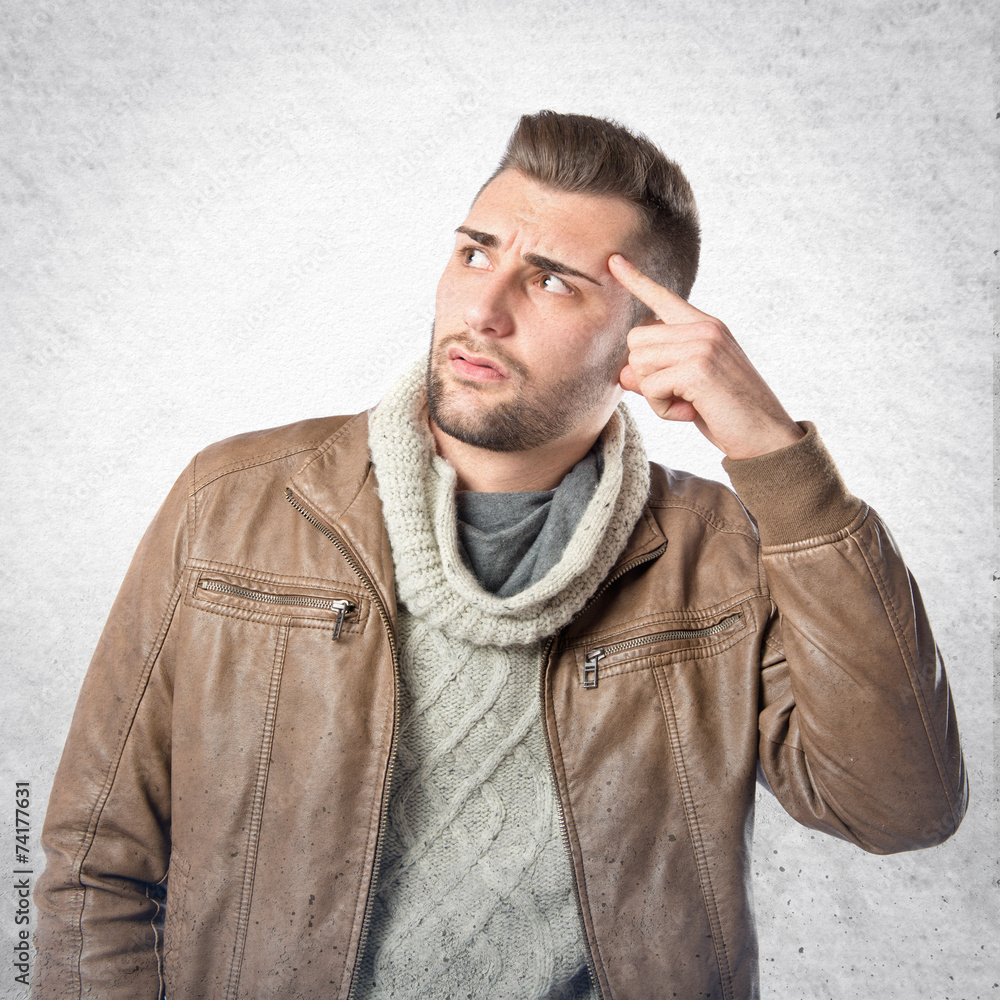 Man making a crazy gesture over white background Man making a crazy gesture over white background