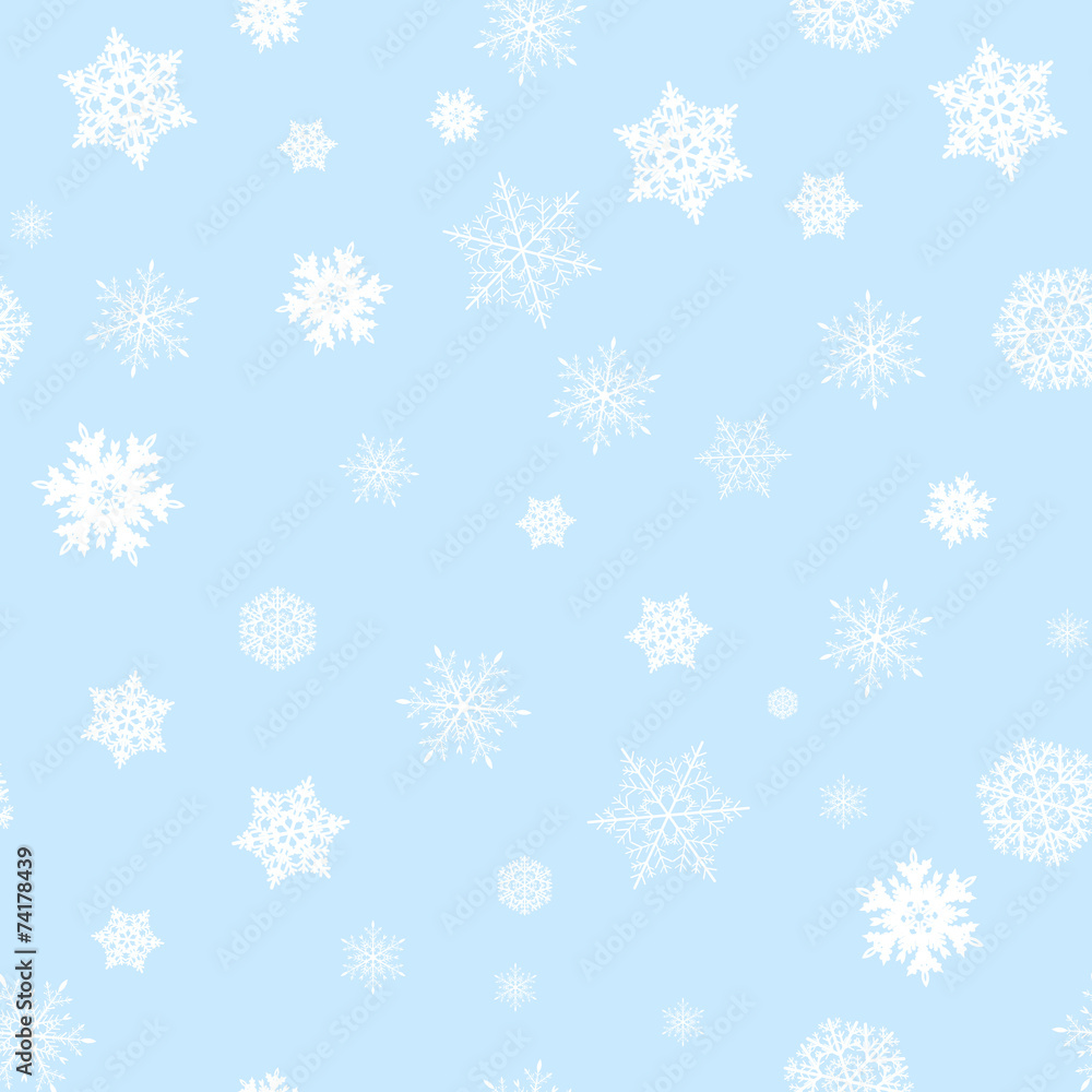 Snowflake on blue background seamless pattern Snowflake on blue background seamless pattern