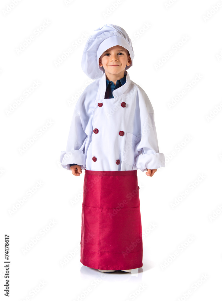 child dressed as a chef