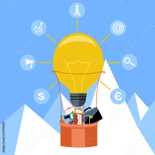 Hot air balloon made of lightbulb