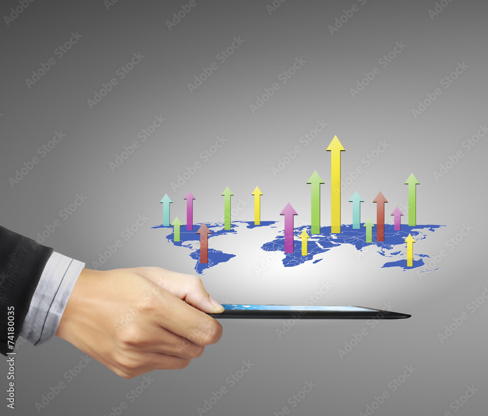 Businessman using tablet social connection Businessman using tablet social connection
