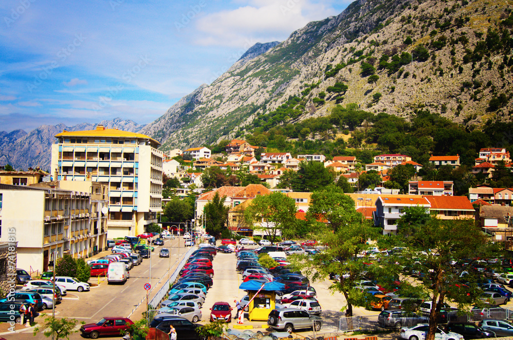 View of modern Kotor - obrazy, fototapety, plakaty 