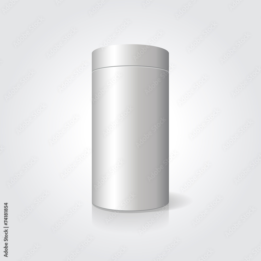 Empty white cylindrical box on the isolated background Empty white cylindrical box on the isolated background