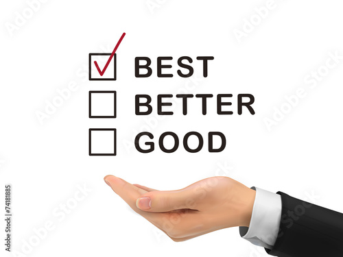 best word chosen by realistic hand