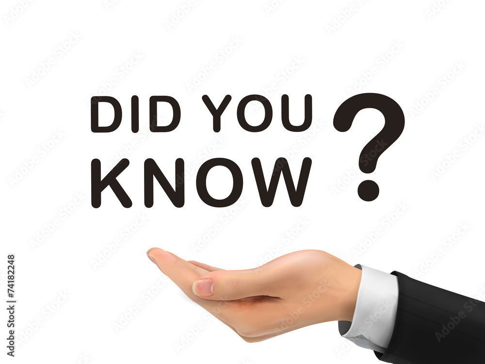 did you know words holding by realistic hand did you know words holding by realistic hand