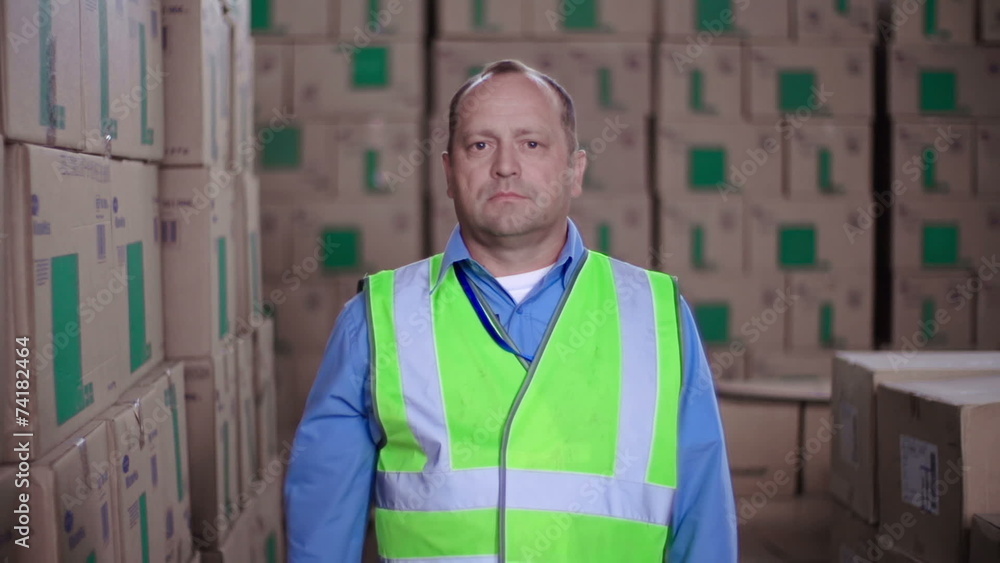 Warehouse Worker Stock Video Adobe Stock