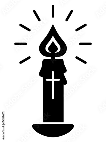Kerze, Kruzifix, christlich, Symbol, brennen, Flamme, Vektor