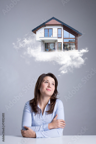 фотографія Woman dreaming about new house